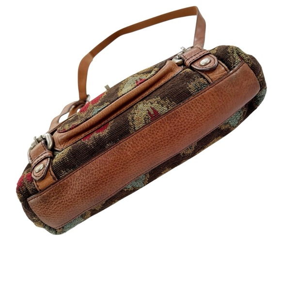 Fossil Boho Tapestry Maddox Distressed Crossbody Bag Satchel Briefcase Saddlebag - Picture 9 of 16